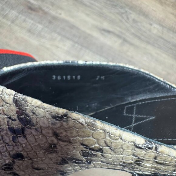 Aquatalia Olima Snake Embossed Leather Pointed Toe Mules Women's Size 7.5 - Picture 5 of 7